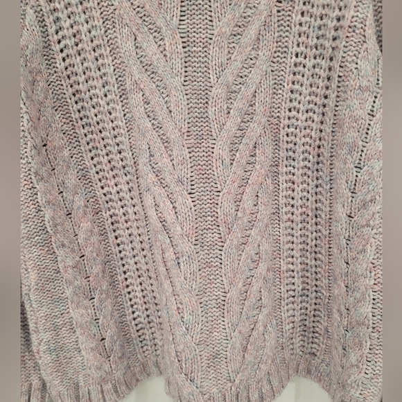 Reitmans Cozy Lilac, Pink And Blue Cable Knit Turtleneck Sweater-Small/Medium - Picture 4 of 5